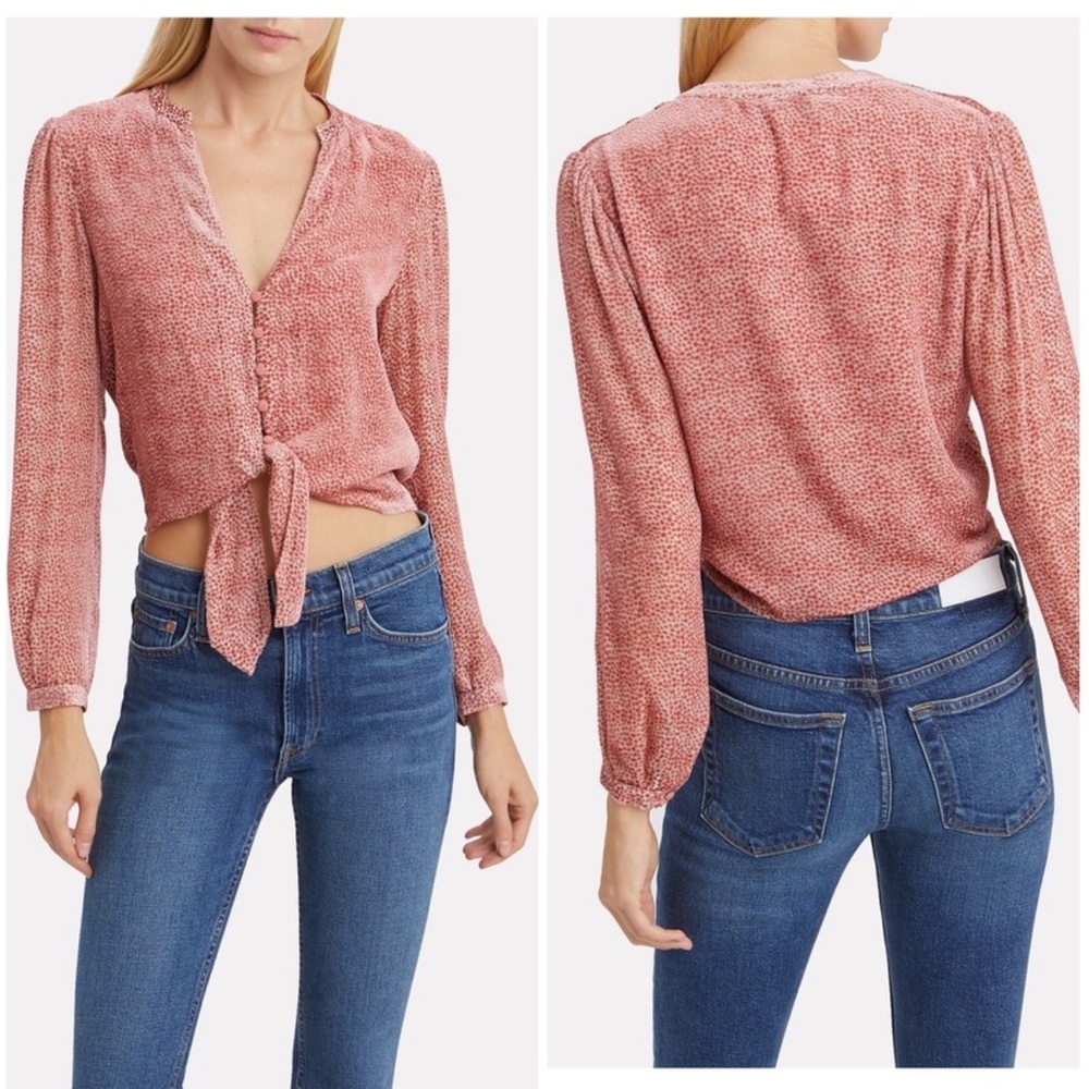 INTERMIX Dusty Rose Button-Down Blouse